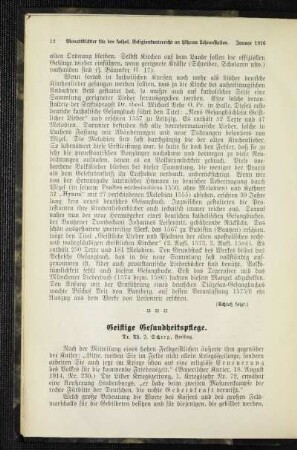 Geistige Gesundheitspflege