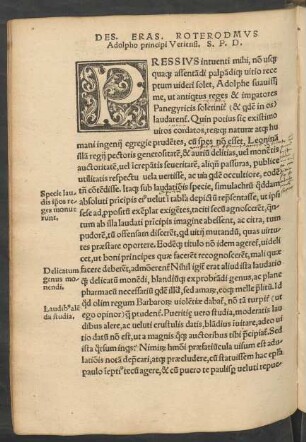 Des. Eras. Roterodamus Adolpho principi Veriensi. S. P. D.