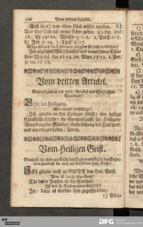 Vom dritten Artickel.
