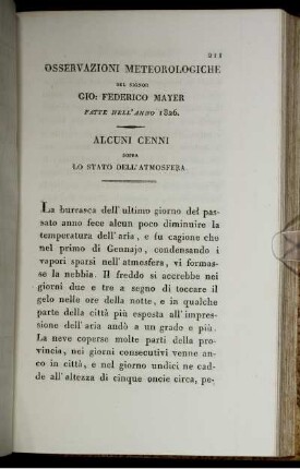 Osservazione Meteorologiche