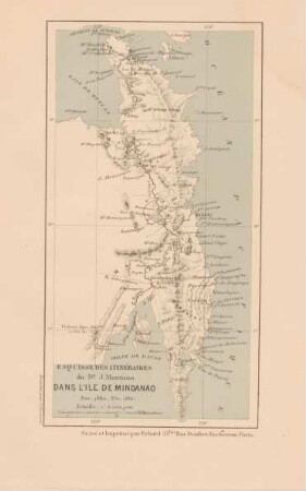Esquisse des itinéraires du D. J. Montano dans l'ile Mindanao