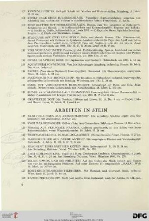 Arbeiten in Stein (Nr. 119-131)