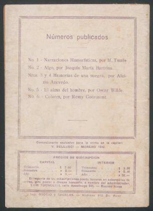 Números publicados