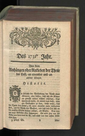 Das Anhängen oder Ankleben der Theile der Luft, an einander und an andere Körper.