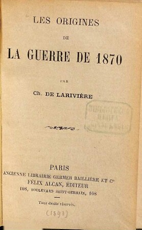 Les origines de la guerre de 1870