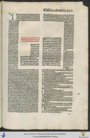 Incipiunt constitutiones Clementis pape quinti una cum apparatu domini Johannis Andree.