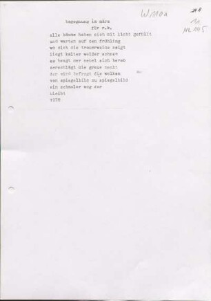 [W110a]: begegnung im märz für r. k.