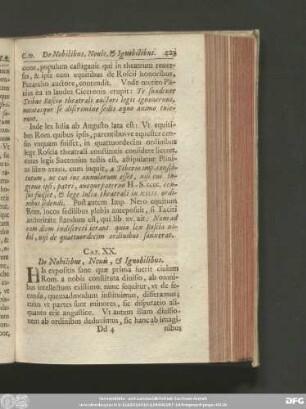 Cap. XX. De Nobilibus, Novis, & Ignobilibus.