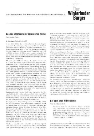 Aus der Geschichte der Eppendorfer Kirche