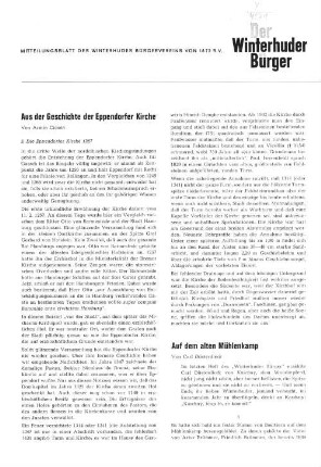 Aus der Geschichte der Eppendorfer Kirche