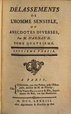 Délassements de l'homme sensible, ou anecdotes diverses, 4