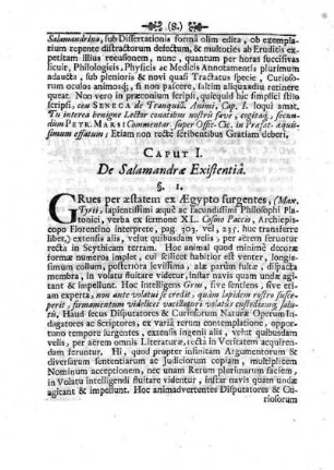 Caput I. De Salamandra Existentia