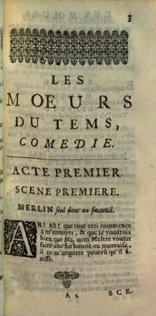 Les Oeuvres De Monsieur Palaprat, 2[,3]. Les Moeurs Du Tems : Comedie