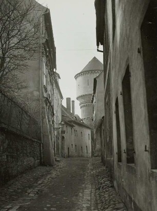 Bautzen, Predigergasse, Blick zum Wasserturm