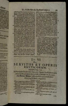 Tit. VI. De Servitiis Et Operis Rusticorum.