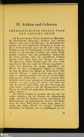IV. Kühlen und Gefrieren