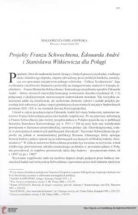 Projekty Franza Schwechtena, Édouarda André i Stanisława Witkiewicza dla Połągi
