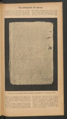 Un autógrafo de Garay