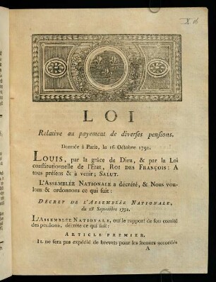 1-7, Loi Relative au payement de diverses pensions