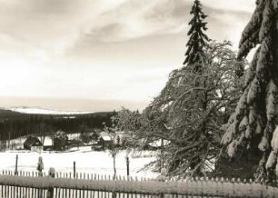 Oberbärenburg. Blick vom FDGB-Ferienheim "Neues Leben". Winteraufnahme