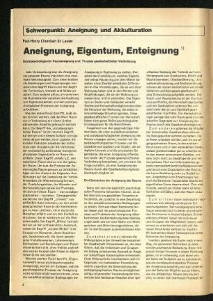Aneignung, Eigentum, Enteignung