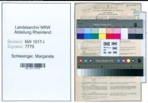Entnazifizierung Margarete Schlesinger , geb. 31.12.1895 (Lehrerin)