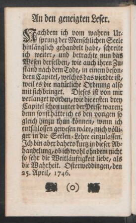 An den geneigten Leser