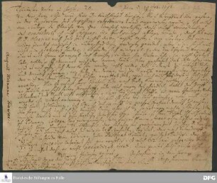 Brief von August Hermann Francke an Philipp Jakob Spener.