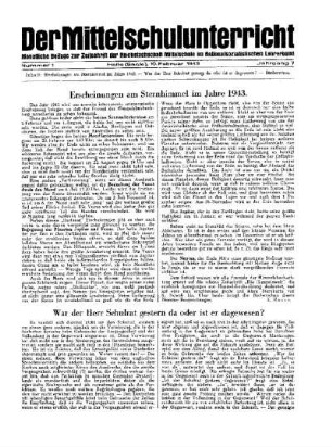 Erscheinungen am Sternenhimmel im Jahre 1943