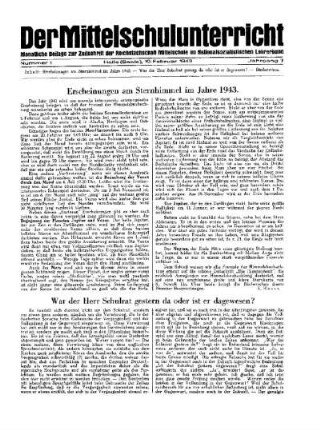 Erscheinungen am Sternenhimmel im Jahre 1943