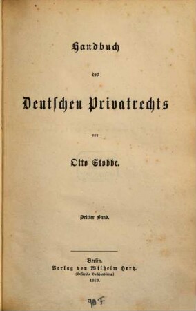 Handbuch des deutschen Privatrechts, 3
