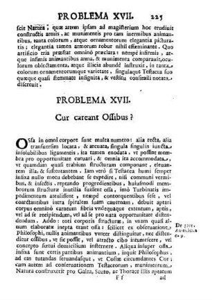 Problema XVII. Cur careant Offibus?