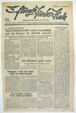 Kriegszeitung eines Luftflottenkommandos "Flieger Funker Flak" u.a. zum U-Boot-Krieg im Atlantik