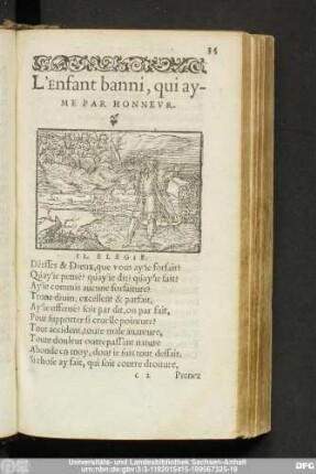 L'Enfant banni, qui ayme Par Honneur.