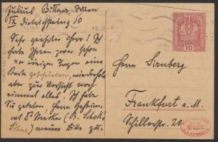 Brief an Bernhard Firnberg : 14.03.1919