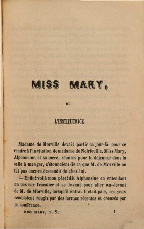 Miss Mary ou l'institutrice, 2