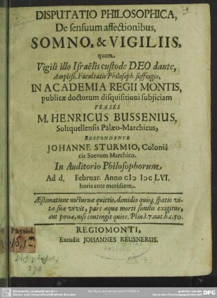 De sensuum affectionibus, somno et vigiliis : diss.