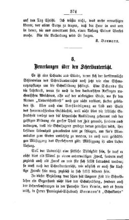Bemerkungen über den Schreibunterricht