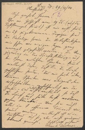 Brief an B. Schott's Söhne : 29.12.1914