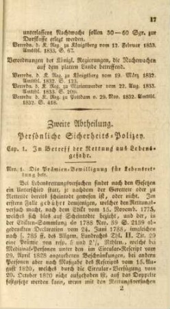 Zweite Abtheilung. Persönliche Sicherheits-Polizey.