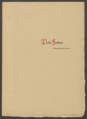Post-Fraktur, Ergänzungs-Probe Nr. 346