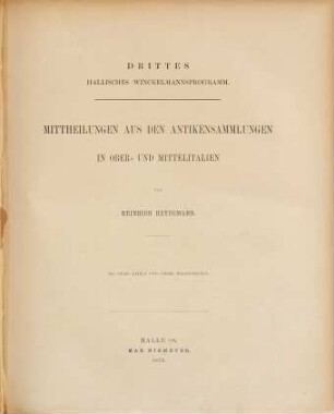Mittheilungen aus den Antiken-Sammlungen in Ober- und Mittelitalien