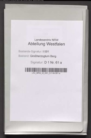 Dekret zur Aufhebung der Leibeigenschaft im Großherzogtum Berg