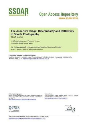The Assertive Image: Referentiality and Reflexivity in Sports Photography
