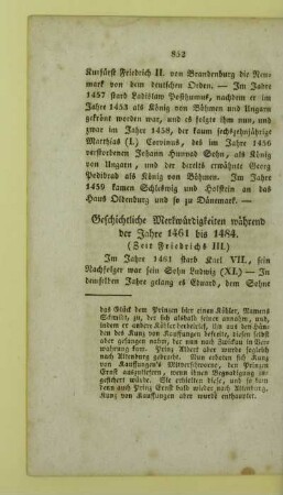 Geschichtliche Merkwuerdigkeiten waehrend der Jahre 1461 bis 1484