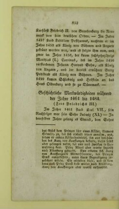 Geschichtliche Merkwuerdigkeiten waehrend der Jahre 1461 bis 1484
