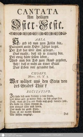 Cantata Am heiligen Oster-Feste