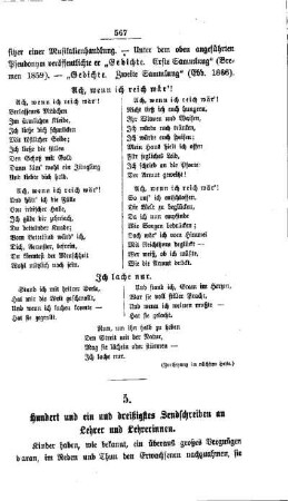 Hundert und ein und dreißigstes Sendschreiben an Lehrer und Lehrerinnen