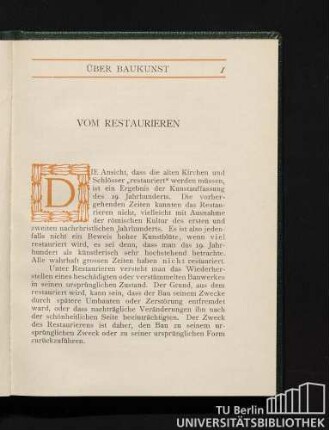 Vom Restaurieren