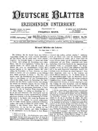 Eduard Mörike als Lehrer : (Fortsetzung)